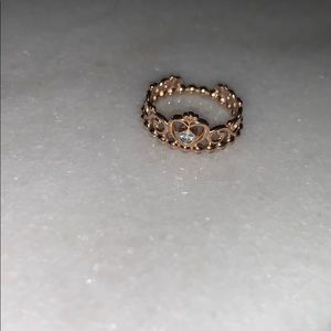 Rose gold Pandora princess ring